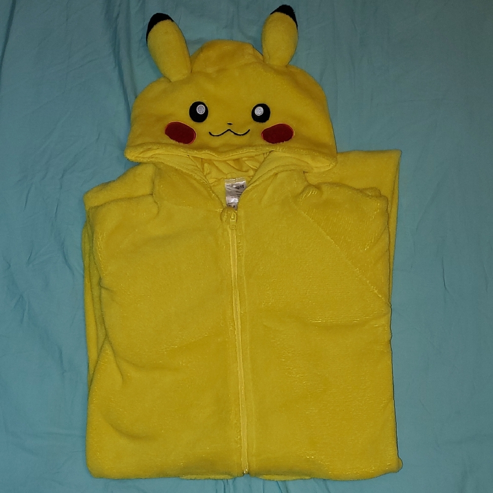 OppoSuits Yellow Pikachu Plush Hooded Character Costume Pajama Pokémon Kid Large
